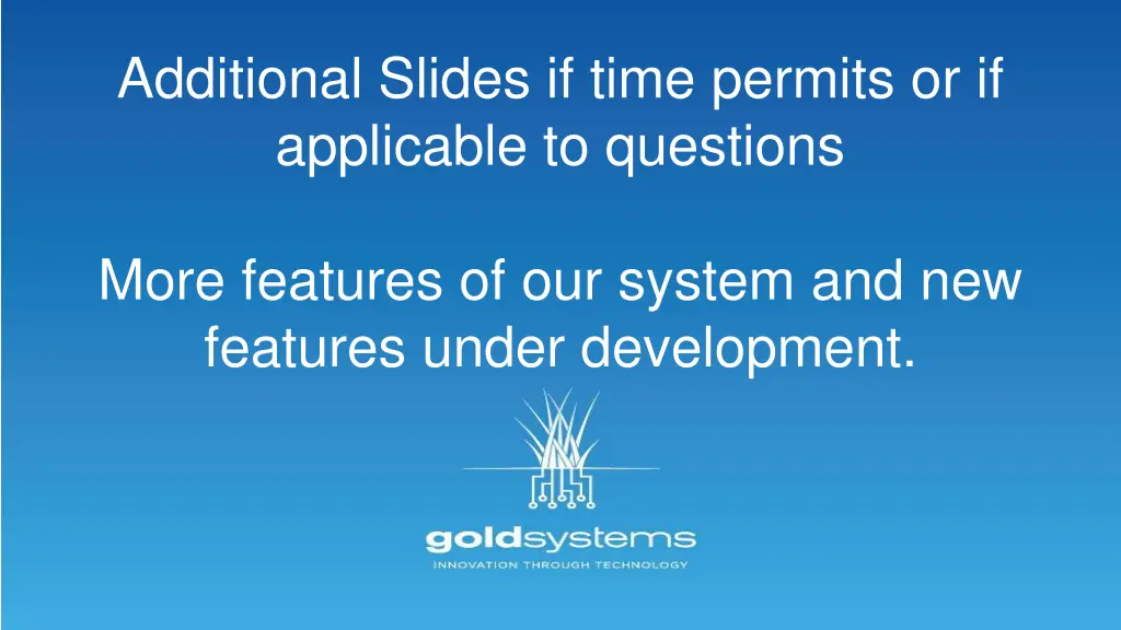 additional slides if time permits