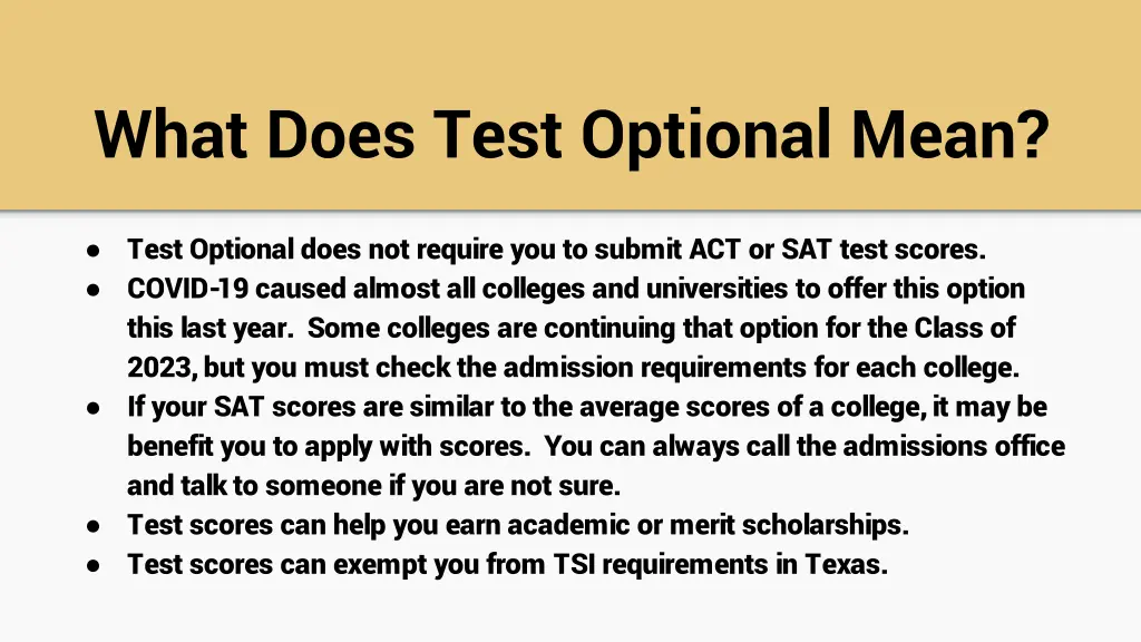 what does test optional mean