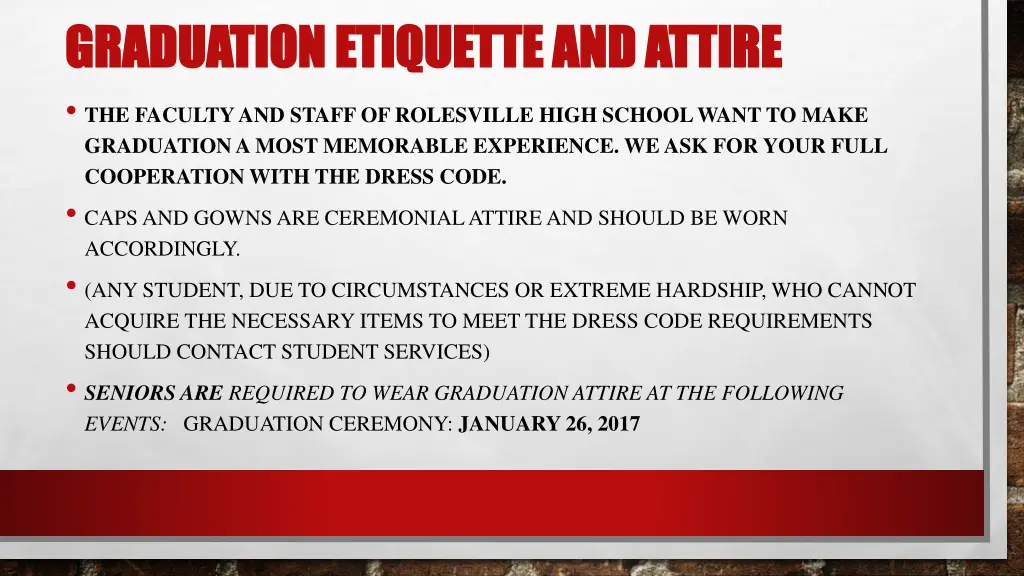 graduation etiquette and attire graduation