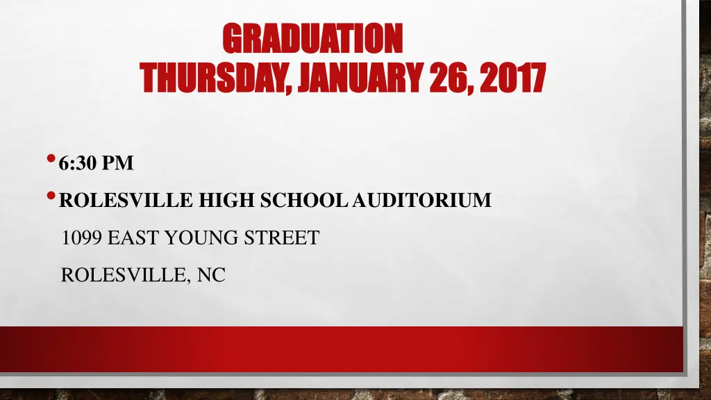 graduation graduation thursday thursday january