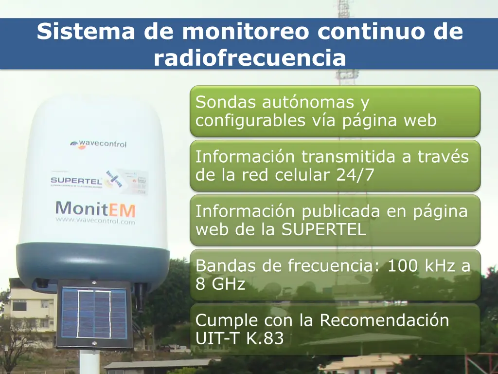 sistema de monitoreo continuo de radiofrecuencia