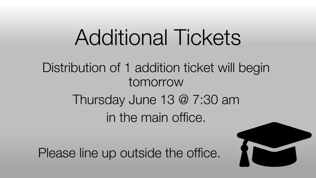 additional tickets