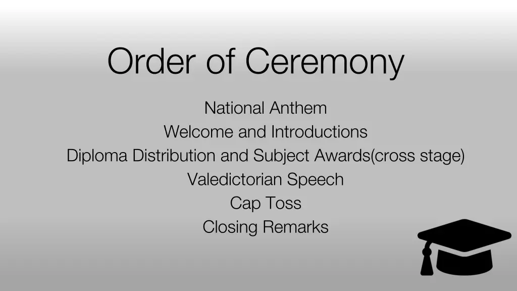 order of ceremony