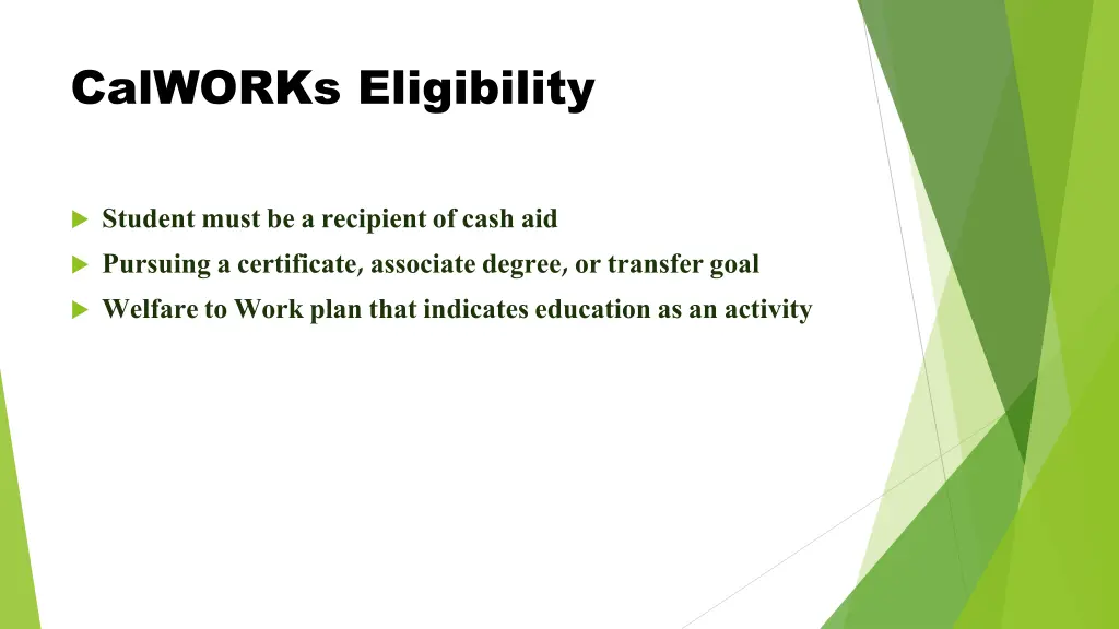 calworks eligibility