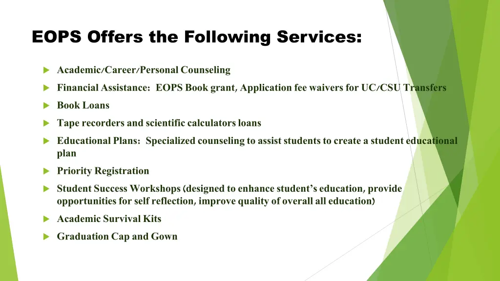 eops offers the following services