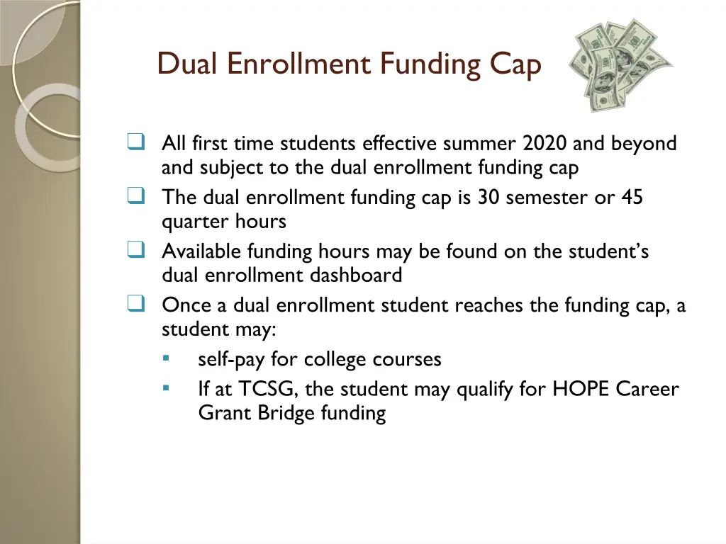 dual enrollment funding cap