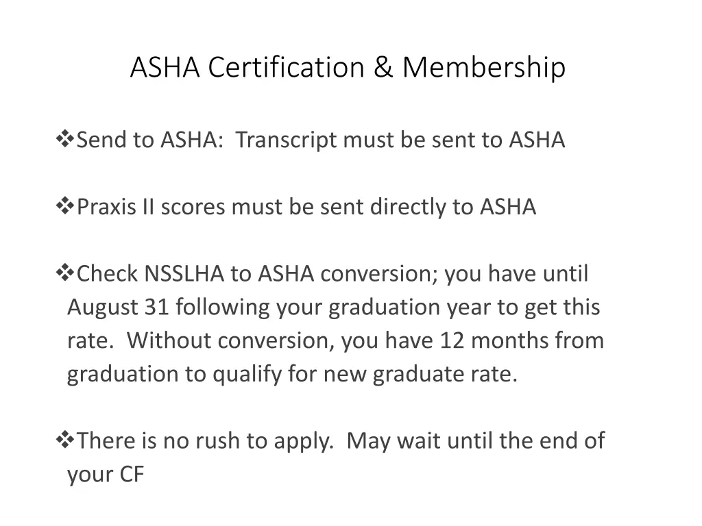 asha certification membership