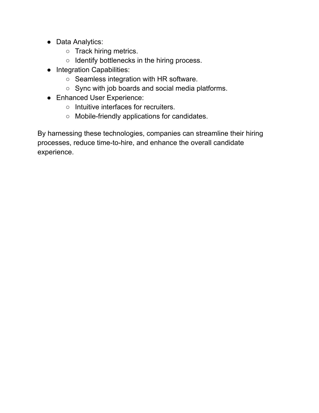data analytics track hiring metrics identify