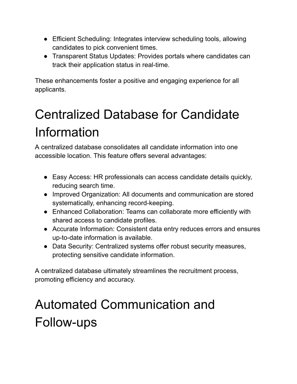 efficient scheduling integrates interview