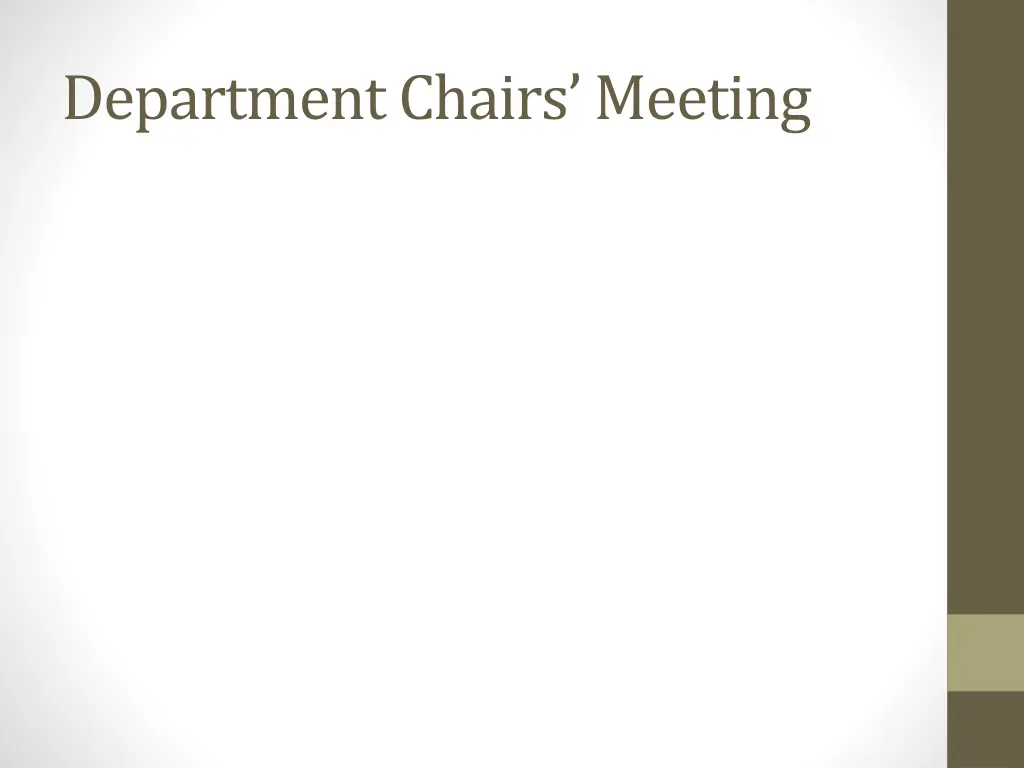 department chairs meeting