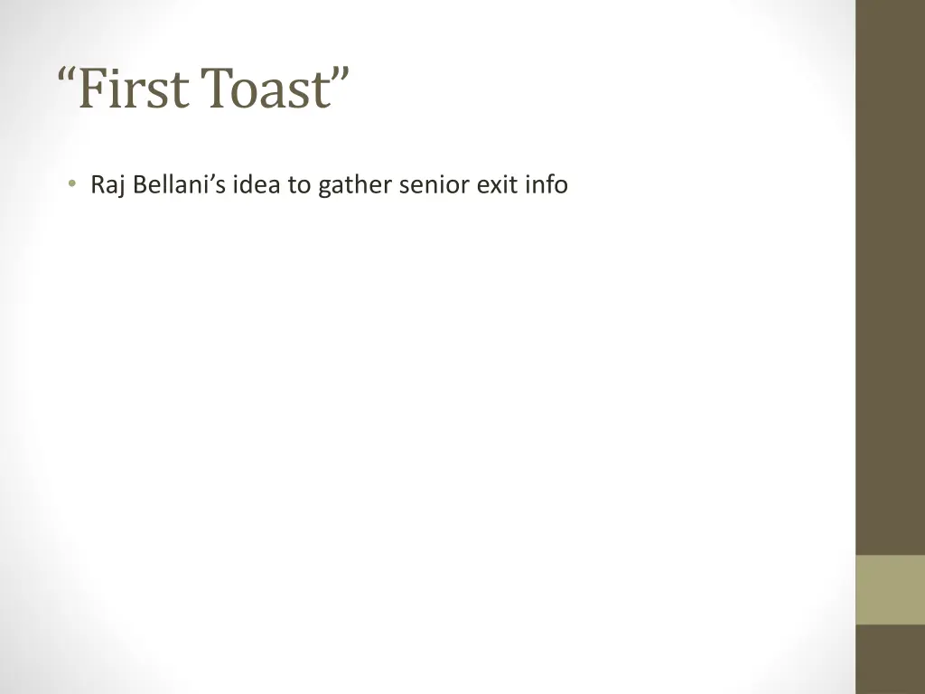 first toast 1