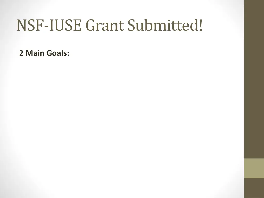 nsf iuse grant submitted