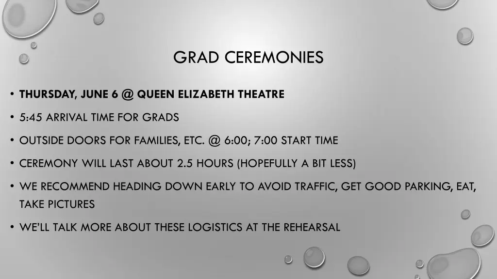 grad ceremonies