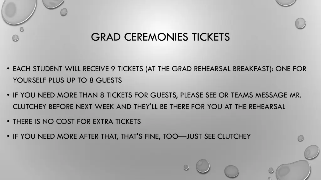 grad ceremonies tickets