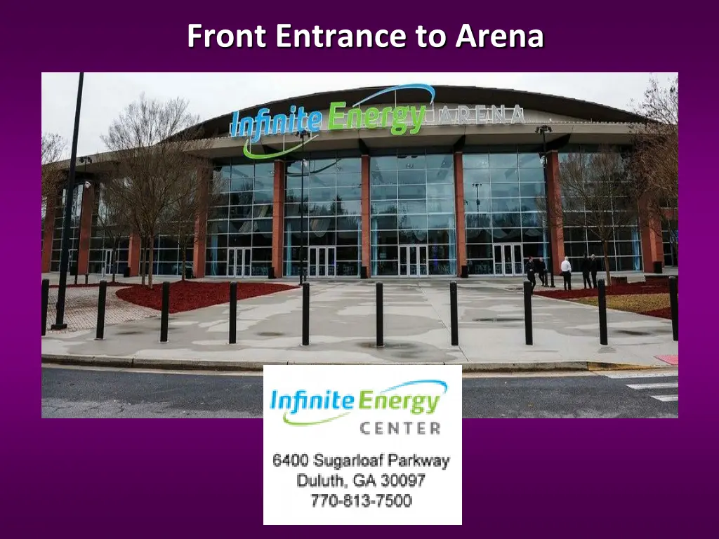 front entrance to arena