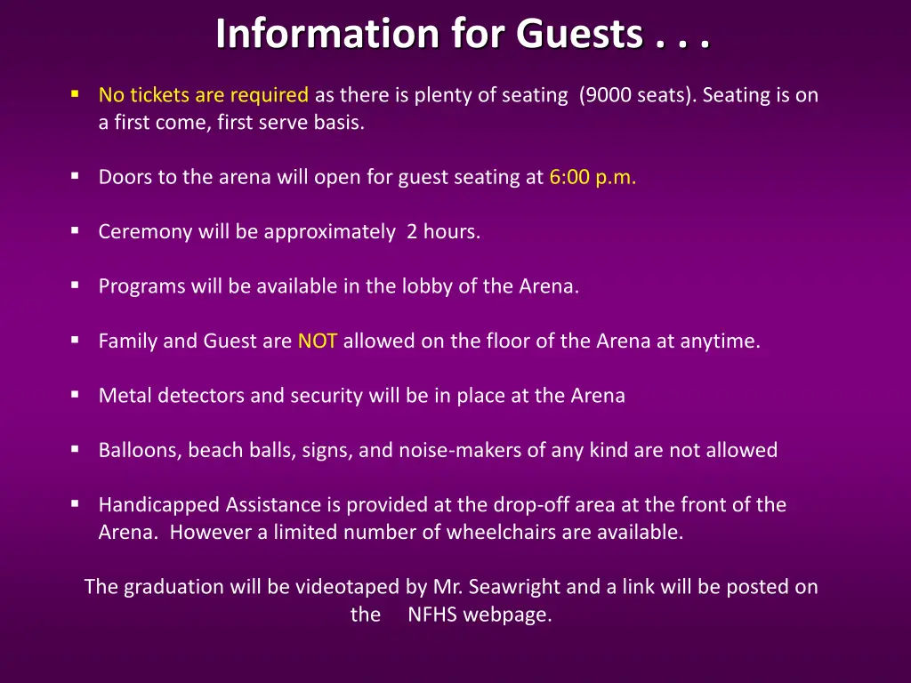 information for guests