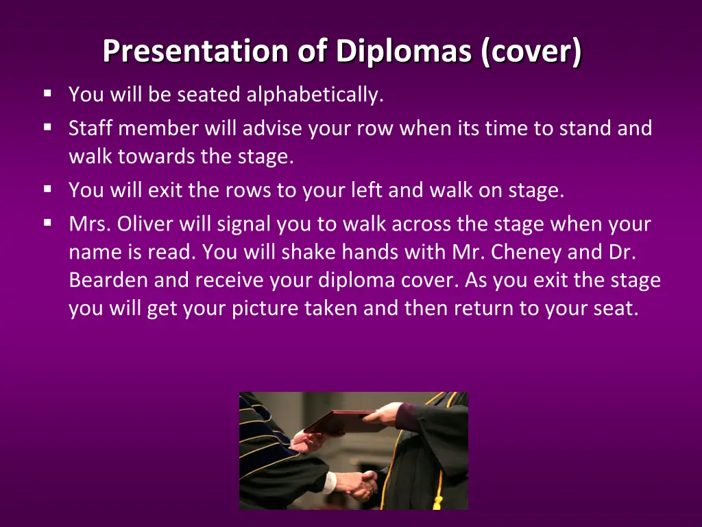 presentation of diplomas cover you will be seated