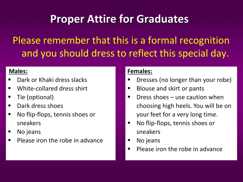 proper attire for graduates