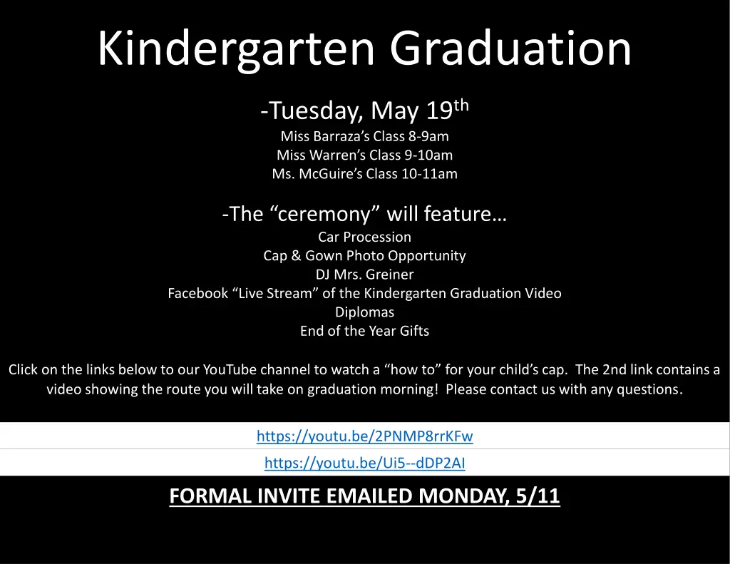 kindergarten graduation