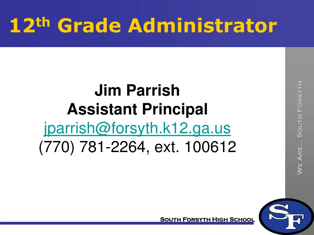 12 th grade administrator