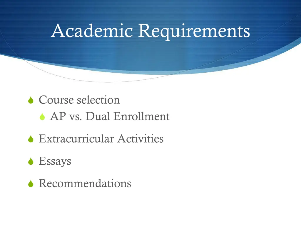 academic requirements 1