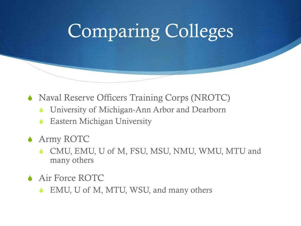 comparing colleges 1