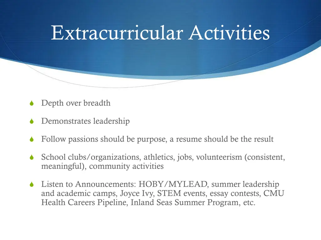 extracurricular activities