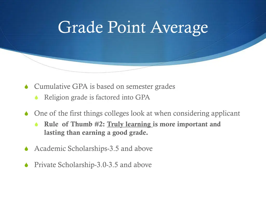 grade point average