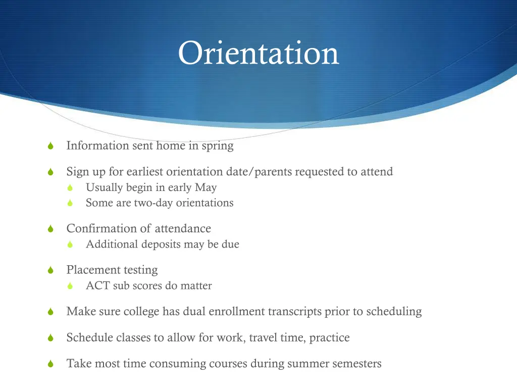 orientation