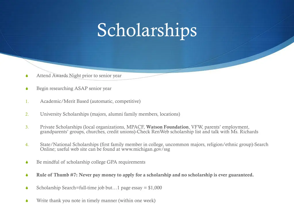 scholarships