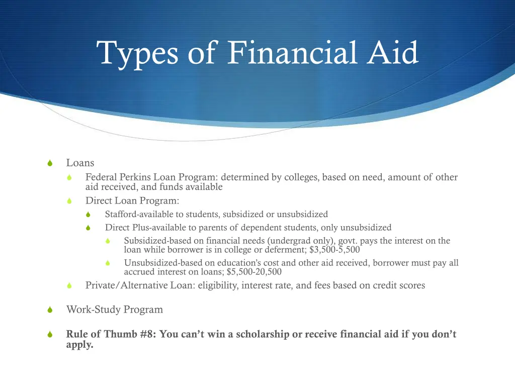 types of financial aid 1