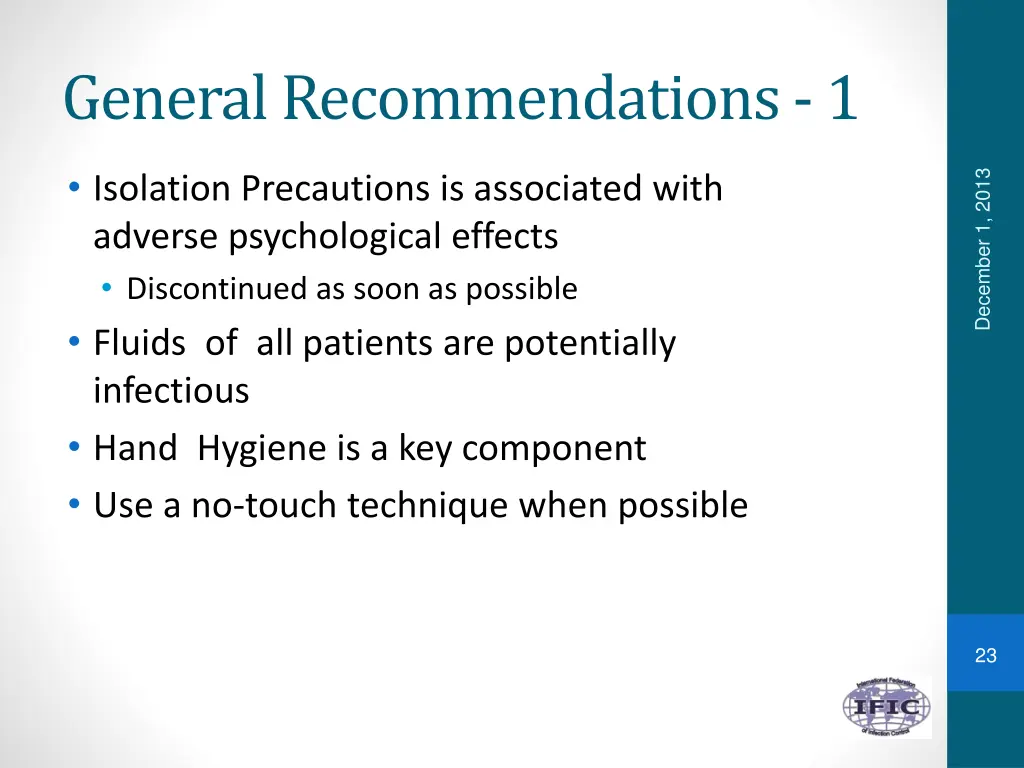 general recommendations 1