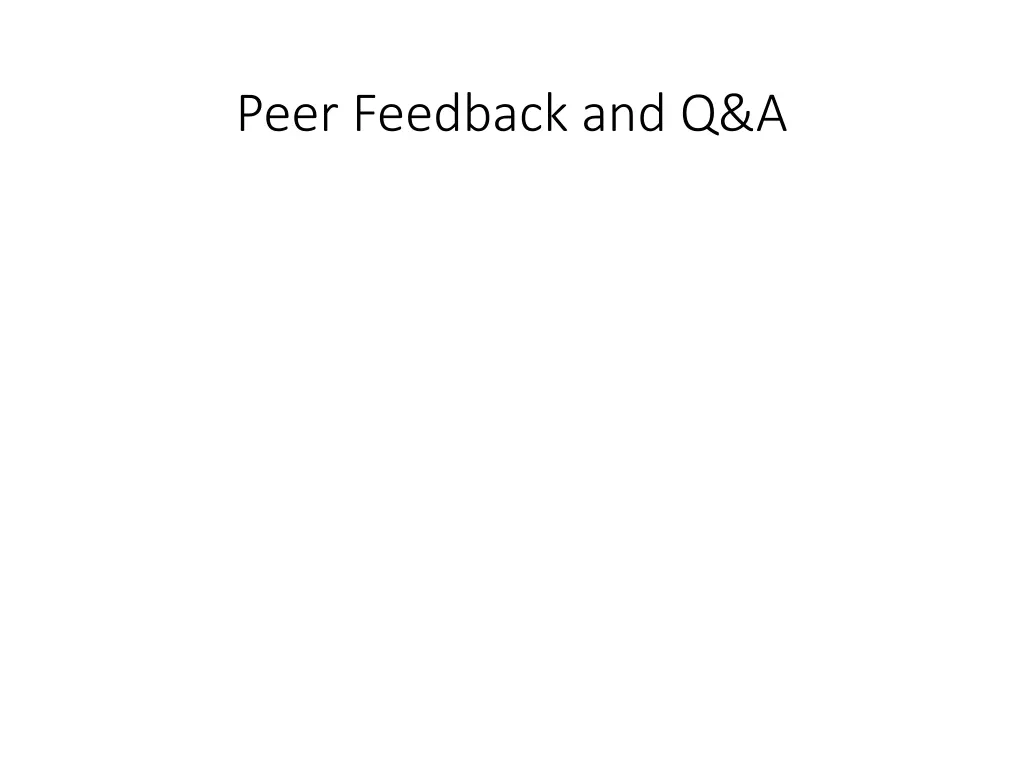 peer feedback and q a