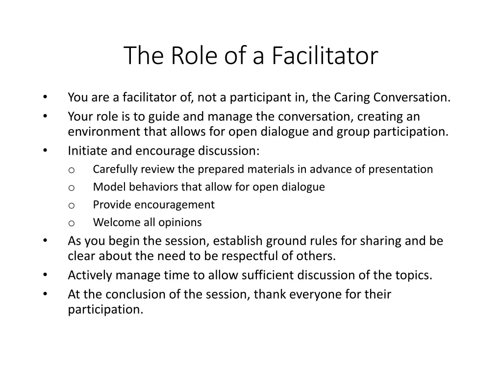 the role of a facilitator