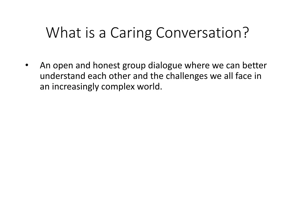 what is a caring conversation