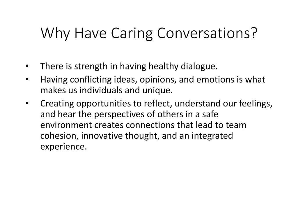 why have caring conversations