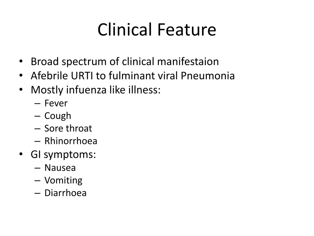 clinical feature