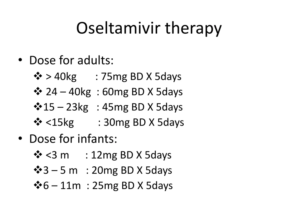 oseltamivir therapy