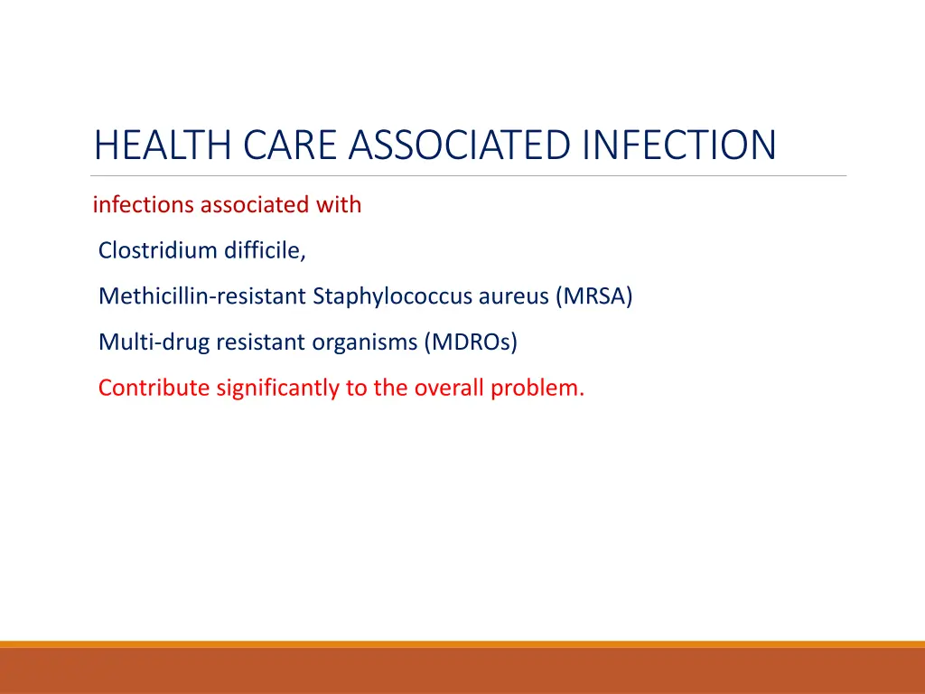 health care associated infection 1