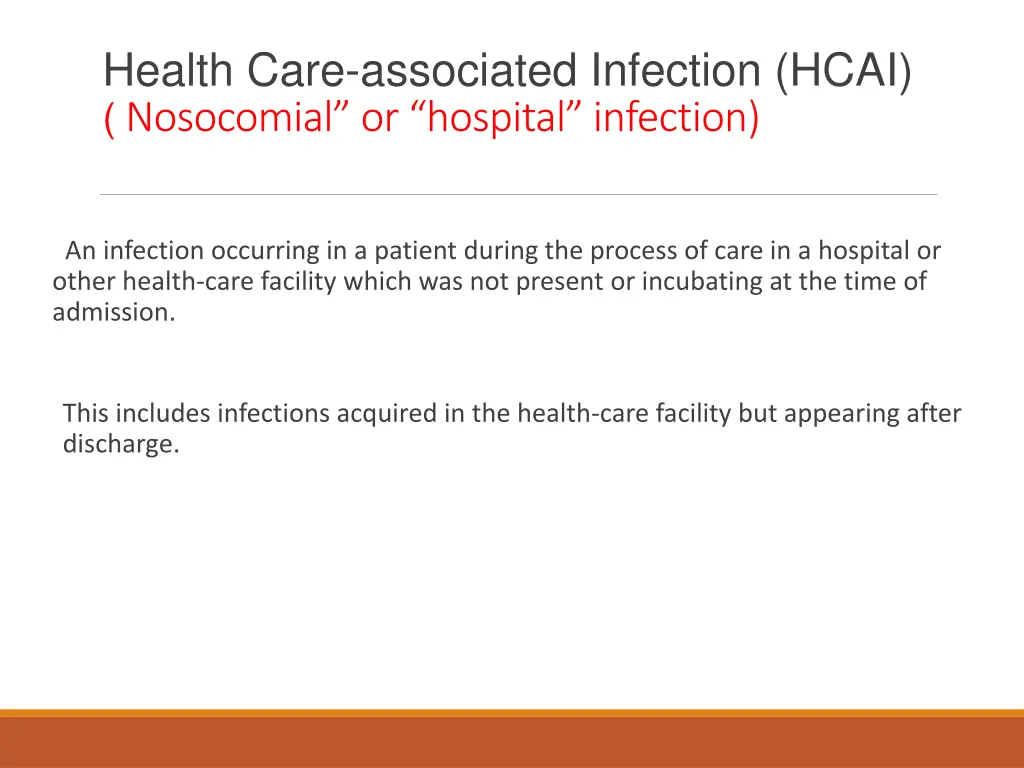 health care associated infection hcai nosocomial