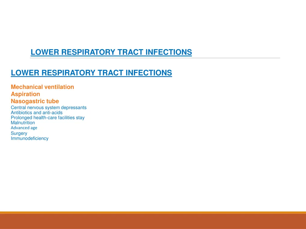 lower respiratory tract infections