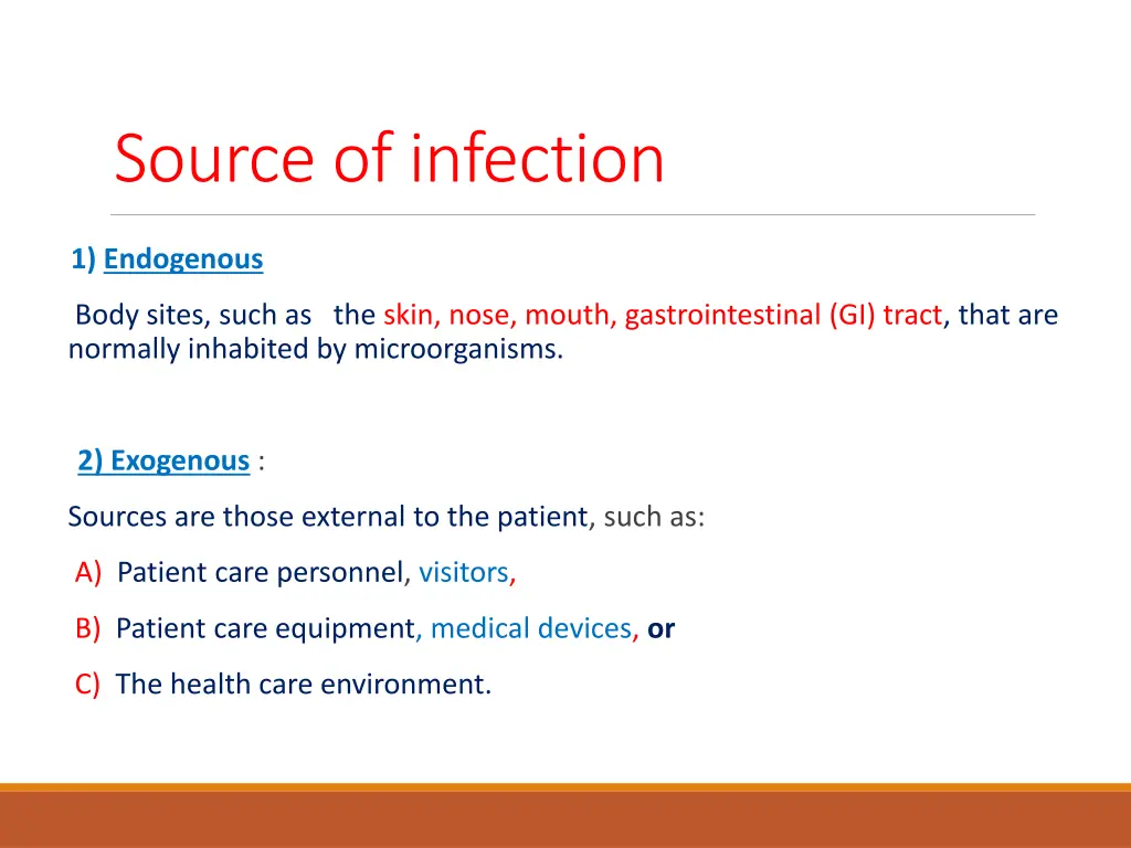 source of infection