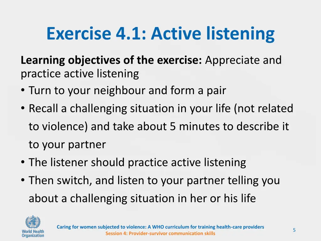 exercise 4 1 active listening