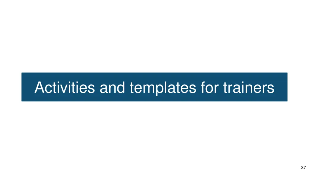 activities and templates for trainers