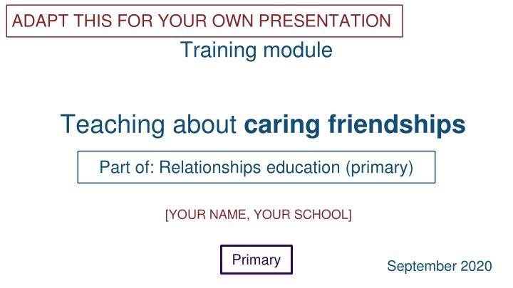 adapt this for your own presentation training