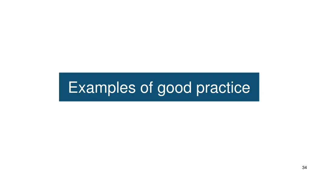 examples of good practice