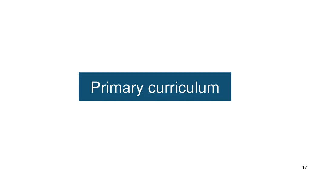 primary curriculum