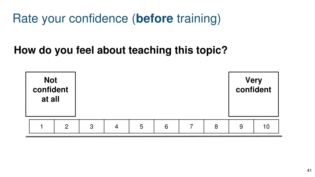 rate your confidence before training