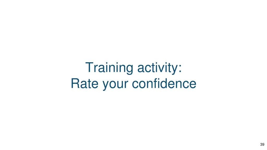 training activity rate your confidence