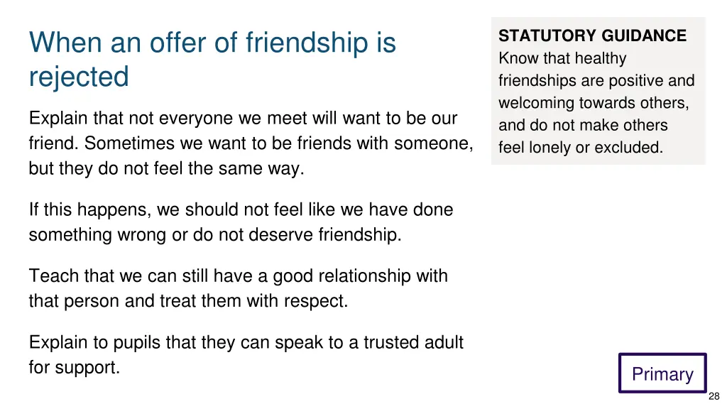 when an offer of friendship is rejected